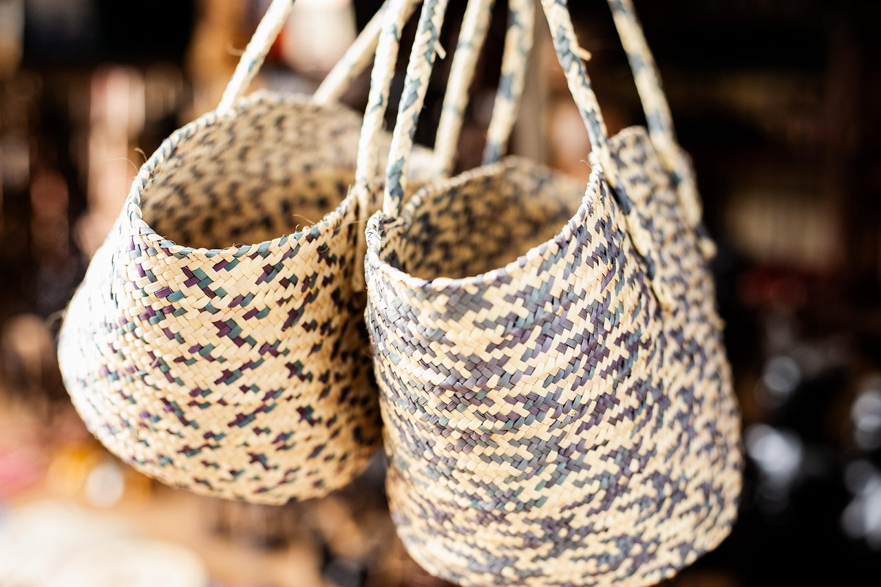 Bolsas de rafia trenzada